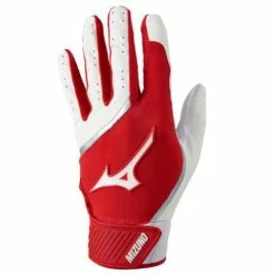 Mizuno MVP Batting Glove/White/Red