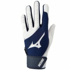 Mizuno MVP Batting Gloves/White/Navy