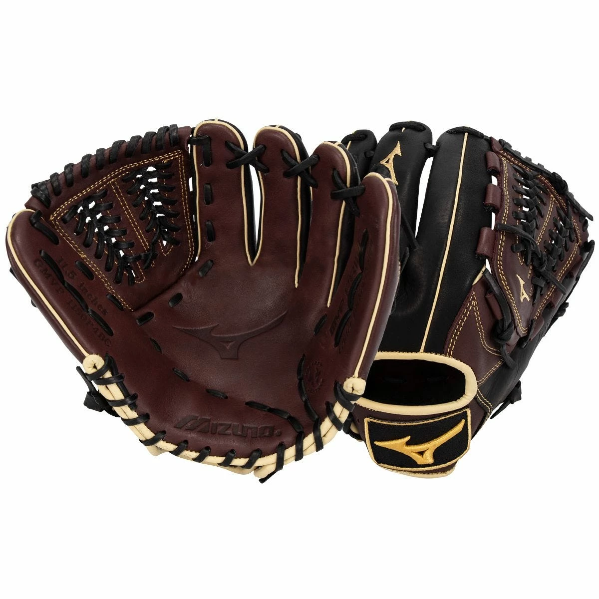 Mizuno MVP Prime 11.5" Baseball Glove - Black/Cherry - 2022 Model 3 Mizuno MVP Prime 11.5" Baseball Glove - Black/Cherry - 2022 Model