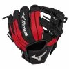 Mizuno Prospect Series PowerClose 10" Youth Baseball Glove - Black/Red - 2019 Model -All Gloves Elegant store mizuno baseball glove prospect series powerclose 10 red 2019