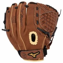 Mizuno Prospect Series PowerClose 11" Youth Baseball Glove - Chestnut Brown - 2019 Model -All Gloves Elegant store mizuno baseball glove prospect series powerclose 11 2019