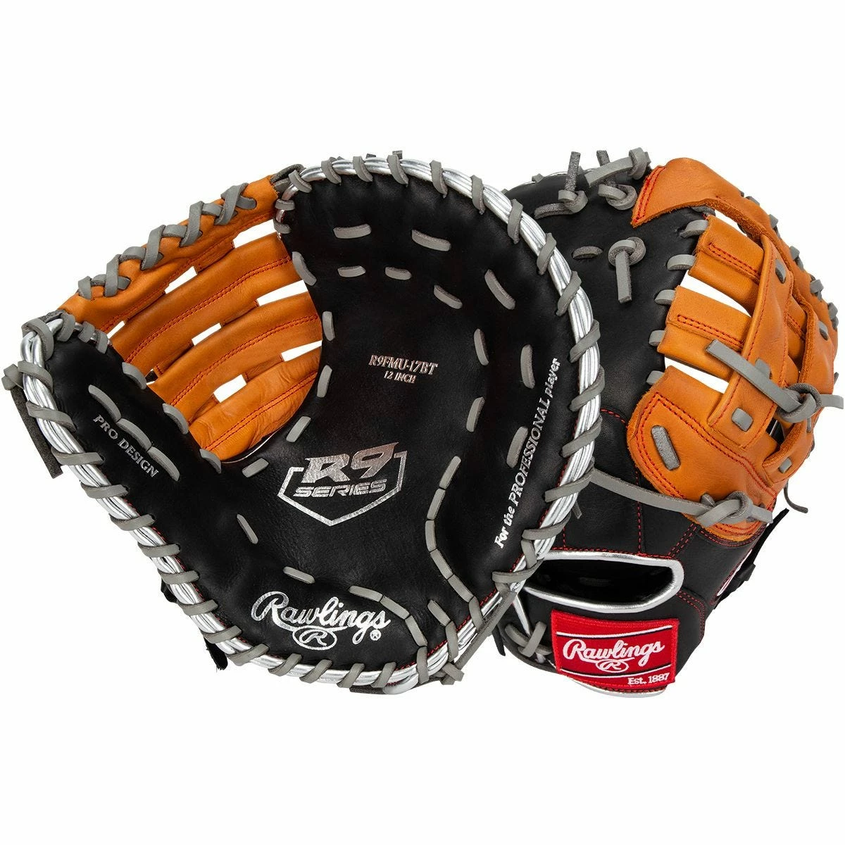 Rawlings R9 Series 12" First Base Mitt - 2023 Model 3 Rawlings R9 Series 12" First Base Mitt - 2023 Model